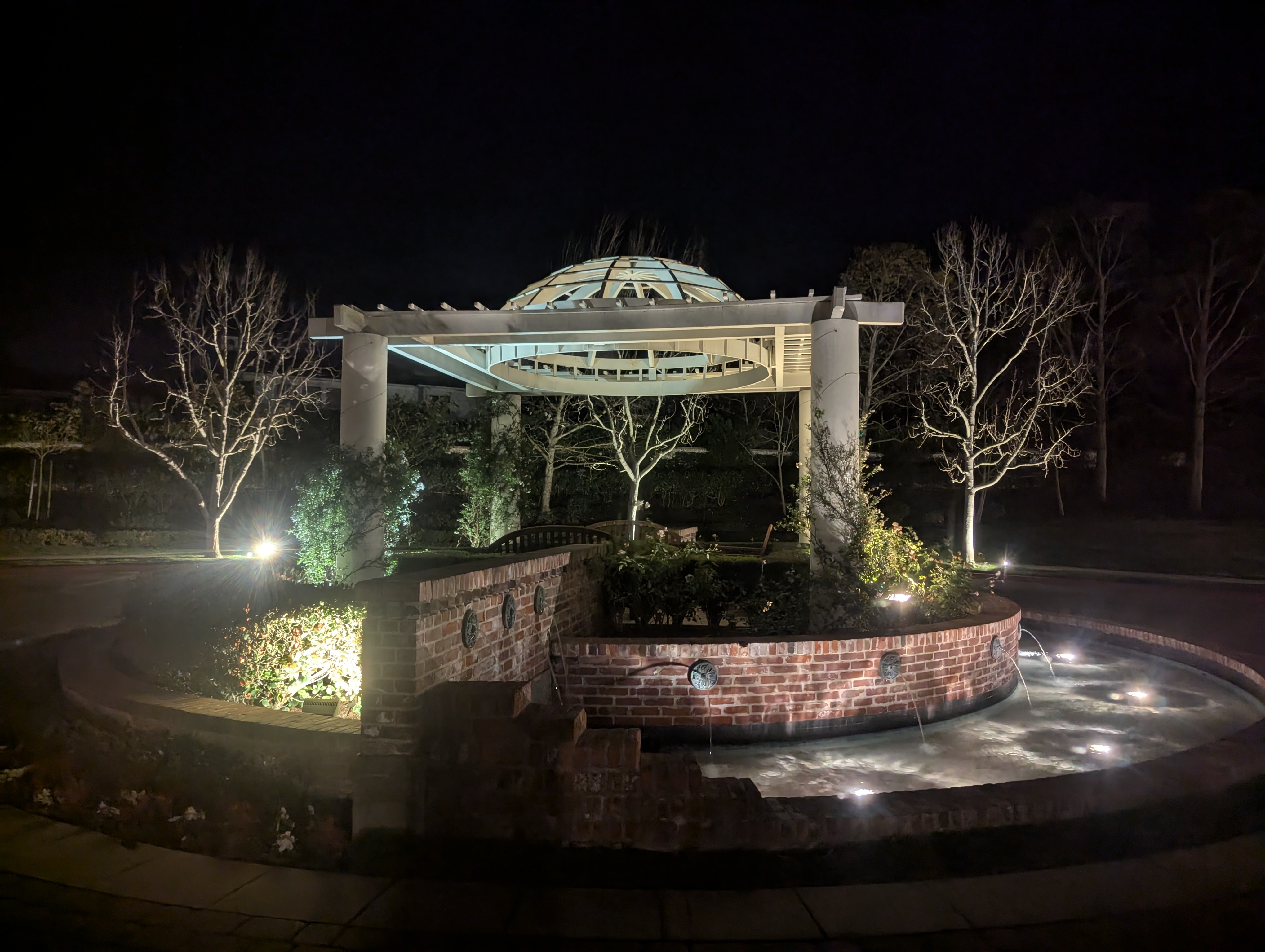 Entry Fountain at Night
